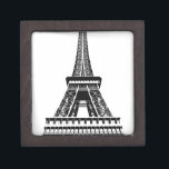 Black white Eiffel Tower Paris Frankrijk Art Artwo Premium Cadeau Doosje<br><div class="desc">Zwart-wit Parijse elastictowerwerk</div>