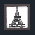 Black white Eiffel Tower Paris Frankrijk Art Artwo Premium Cadeau Doosje<br><div class="desc">Zwart-wit Parijse elastictowerwerk</div>