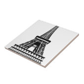 Black white Eiffel Tower Paris Frankrijk Art Artwo Tegeltje (Zijkant)