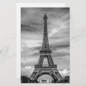Black & White Eiffel Tower Paris Frankrijk Briefpapier (Voorkant / Achterkant)
