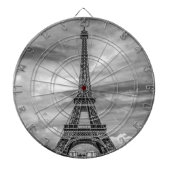 Black & White Eiffel Tower Paris Frankrijk Dartbord (Voorkant)