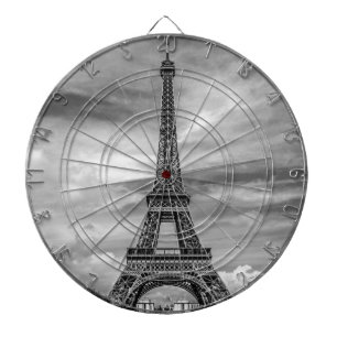 Black & White Eiffel Tower Paris Frankrijk Dartbord