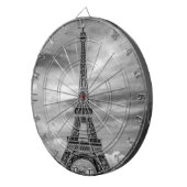 Black & White Eiffel Tower Paris Frankrijk Dartbord (Voorkant Rechts)