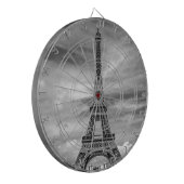 Black & White Eiffel Tower Paris Frankrijk Dartbord (Voorkant Links)