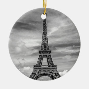 Black & White Eiffel Tower Paris Frankrijk Keramisch Ornament