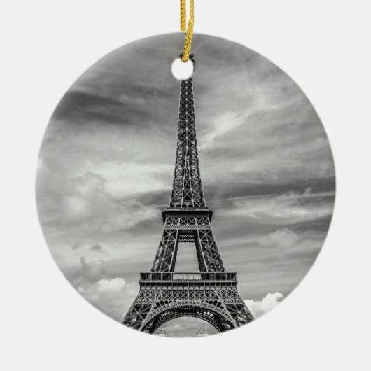 Black & White Eiffel Tower Paris Frankrijk Keramisch Ornament (Voorkant)