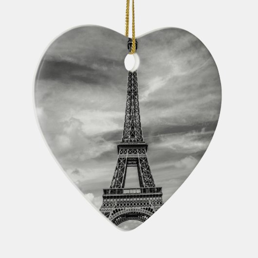 Black & White Eiffel Tower Paris Frankrijk Keramisch Ornament (Rechts)