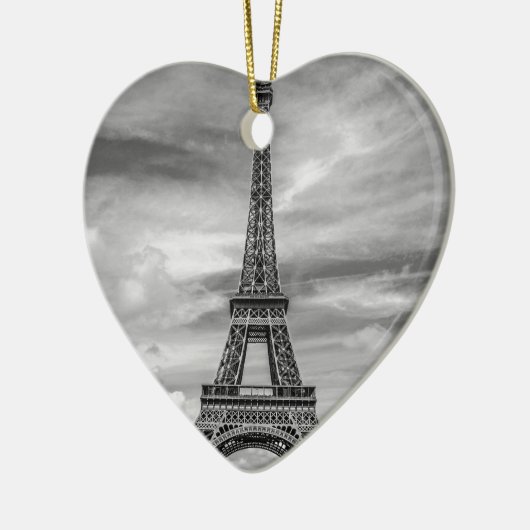 Black & White Eiffel Tower Paris Frankrijk Keramisch Ornament (Links)