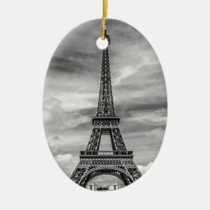 Black & White Eiffel Tower Paris Frankrijk Keramisch Ornament
