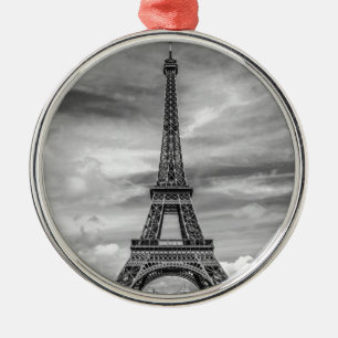 Black & White Eiffel Tower Paris Frankrijk Metalen Ornament