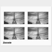 Black & White Eiffel Tower Paris Frankrijk Rechthoekige Sticker (Vel)