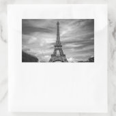Black & White Eiffel Tower Paris Frankrijk Rechthoekige Sticker (Tas)