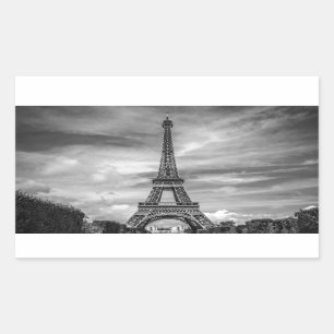 Black & White Eiffel Tower Paris Frankrijk Rechthoekige Sticker