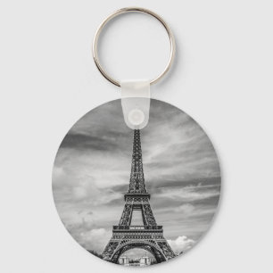 Black & White Eiffel Tower Paris Frankrijk Sleutelhanger