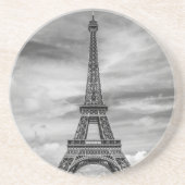 Black & White Eiffel Tower Paris Frankrijk Zandsteen Onderzetter (Voorkant)
