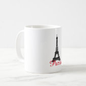 Black White Eiffel Tower Paris Love City Travel Koffiemok (Voorkant links)