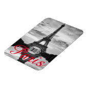 Black White Eiffel Tower Paris Love City Travel Magneet (Linkerzijde)