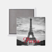 Black White Eiffel Tower Paris Love City Travel Magneet (Voorkant / Achterkant)