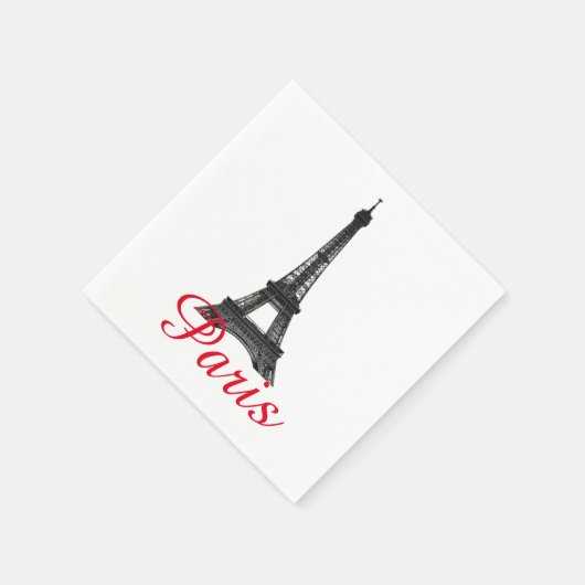 Black White Eiffel Tower Paris Love City Travel Servet (Hoek)