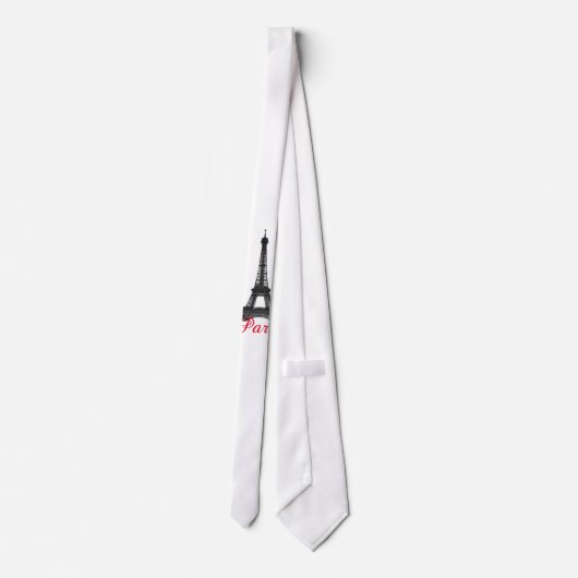 Black White Eiffel Tower Paris Love City Travel Stropdas (Achterkant)