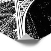 Black White Eiffel Tower Paris Poster (Hoek)