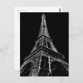Black White Eiffel Tower Paris Travel Vintage  Briefkaart (Voorkant / Achterkant)