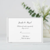 Black White Elegance Brides Weddenschap-kaart RSVP Kaartje (Staand voorkant)