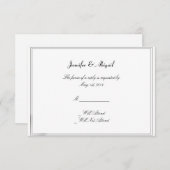Black White Elegance Brides Weddenschap-kaart RSVP Kaartje (Voorkant / Achterkant)