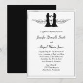 Black White Elegance Gay Brides Wedding Invitation Kaart (Voorkant / Achterkant)