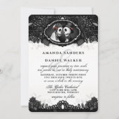 Black White Elegance Skeletons Wedding Invitation Kaart (Voorkant)