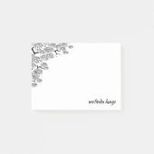 Black White Elegant Botanical Pine Branch Post-it® Notes (Voorkant)