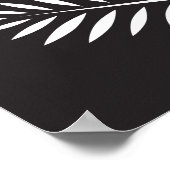 Black White Elegant Botanical Tropical Branch Post Poster (Hoek)