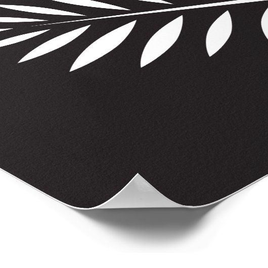 Black White Elegant Botanical Tropical Branch Post Poster (Hoek)