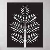 Black White Elegant Botanical Tropical Branch Post Poster (Voorkant)