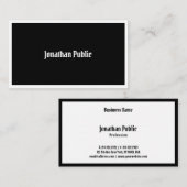 Black White Elegant Calligraded Script Sjabloon Visitekaartje (Voorkant / Achterkant)