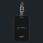 Black White Elegant Custom Name Year Gift Favor Bagagelabel<br><div class="desc">Ontworpen met een stijlvolle,  elegante zwarte en witte achtergrond en sjablonen voor tekst voor naam!</div>