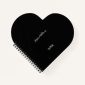 Black White Elegant Custom Name Year Gift Favor Notitieboek (Voorkant)