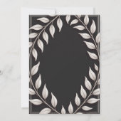 Black & White Elegant Flower Wedding Invitation Kaart (Achterkant)