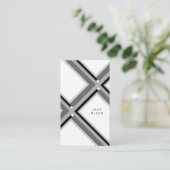 Black white elegant geometric pattern art deco visitekaartje (Staand voorkant)