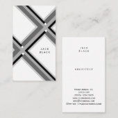 Black white elegant geometric pattern art deco visitekaartje (Voorkant / Achterkant)