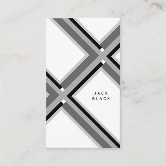 Black white elegant geometric pattern art deco visitekaartje (Voorkant)