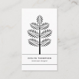 Black White Elegant Landscaping Botanical Branch Visitekaartje
