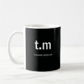 Black & White Elegant Minimal Monogram Coffee Koffiemok (Links)