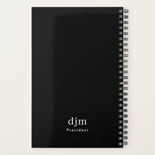 Black & White Elegant Minimalist Planner (Achterkant)