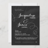 Black & White Elegant Minimalist Wedding Kaart (Voorkant)