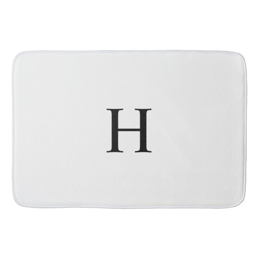 Black White Elegant Modern Monogram Badmat (Voorkant)