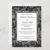 Black White Elegant Moderne Wedding Invitation Kaart (Voorkant)