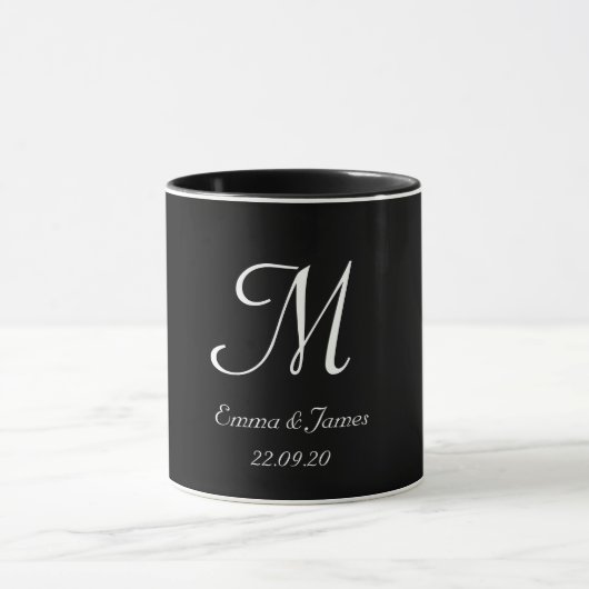 Black & White Elegant Monogram Initial Name  Mok (Midden)