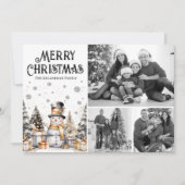 Black White Elegant Photo Feestdagenkaart (Voorkant)