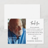 Black & WHITE Elegant Photo Funeral Bedankkaart (Voorkant / Achterkant)